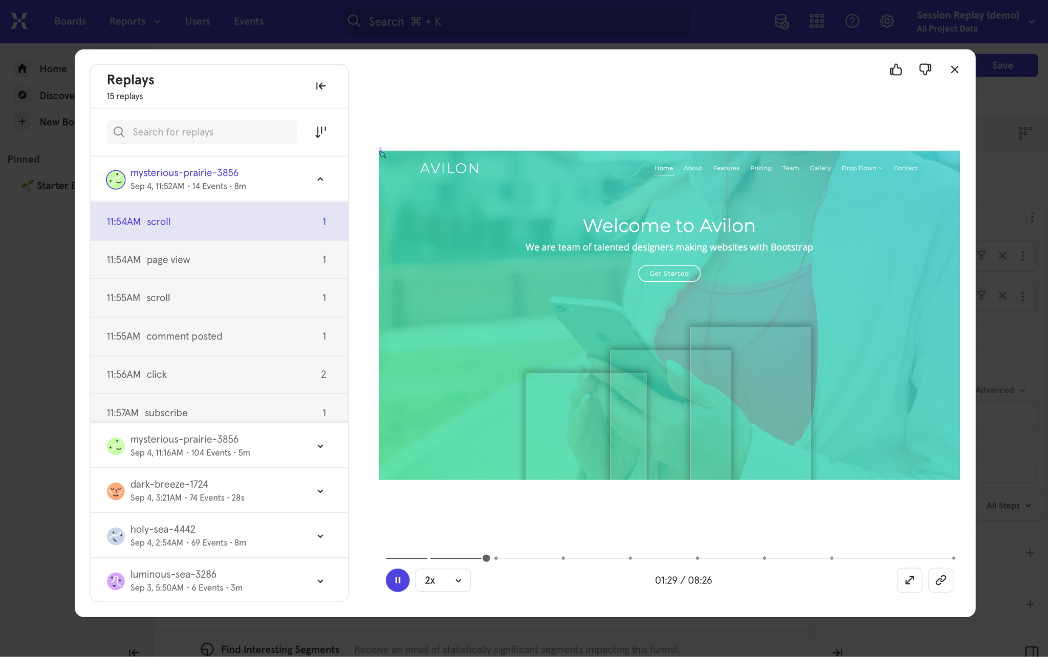 avilon welcome page