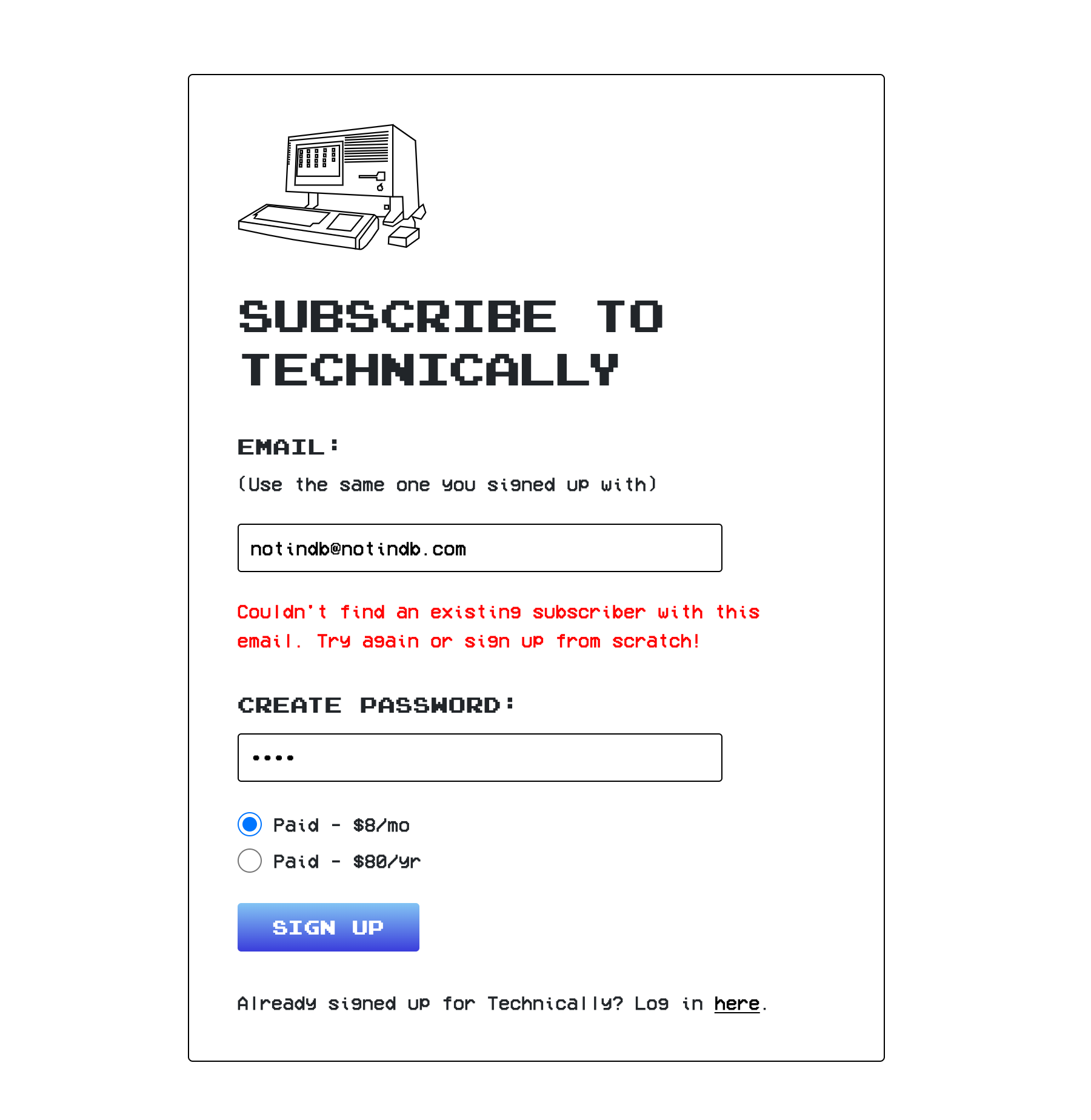 subscribe to technically