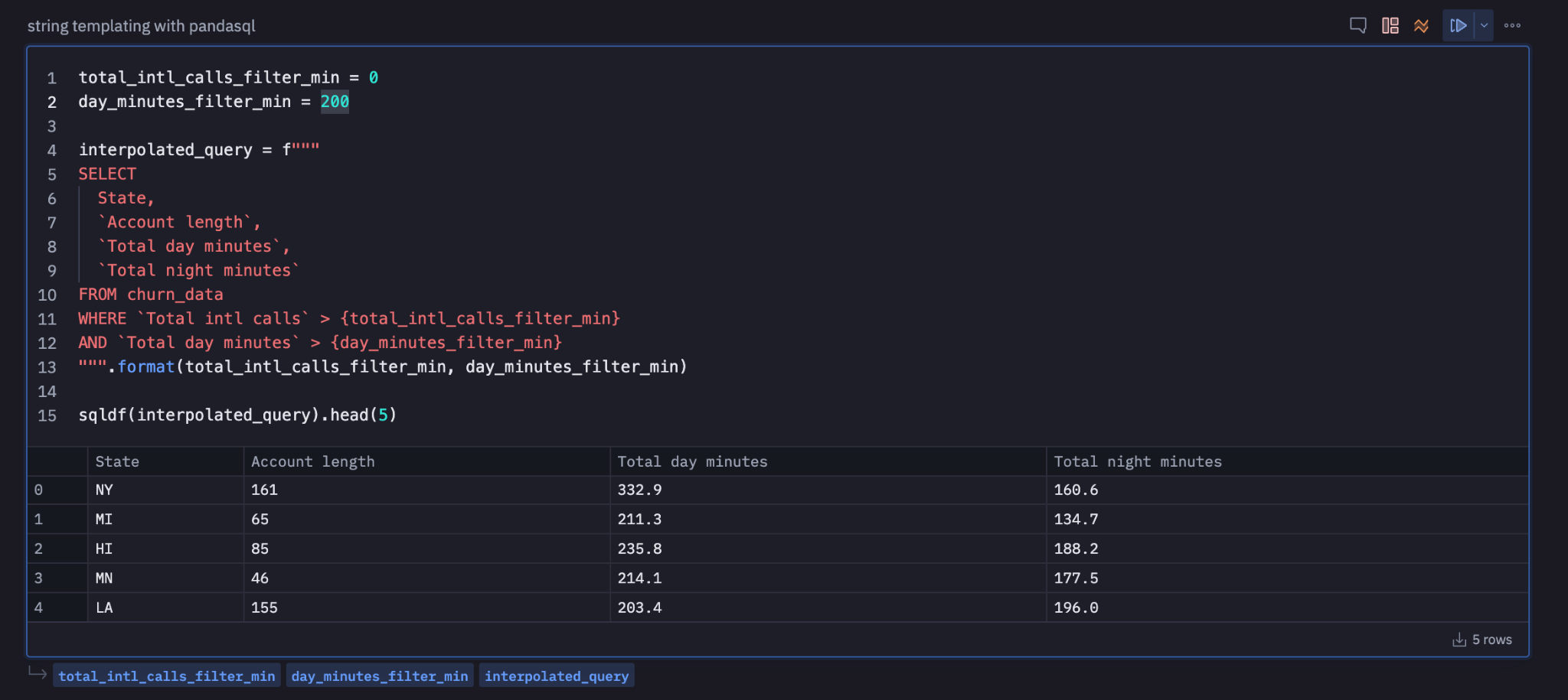 filtering data