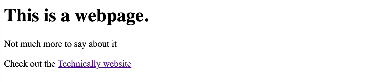 a very basic webpage
